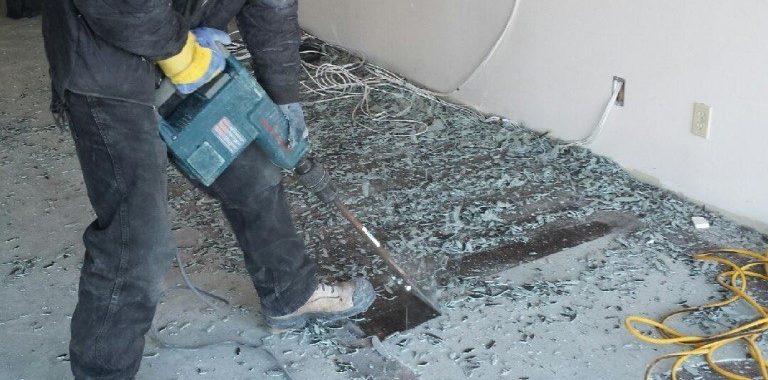 Commercial Floor Tile Removal - Kloos Hauling & Demolition